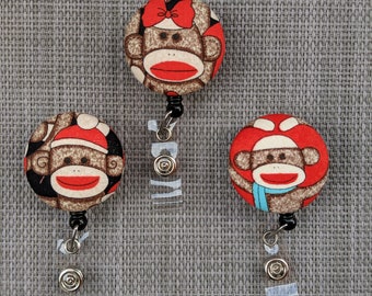 Sock Monkey badge reels