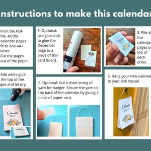 Printable DIY Calendar for Doll House in 1:12 Scale Digital - Etsy