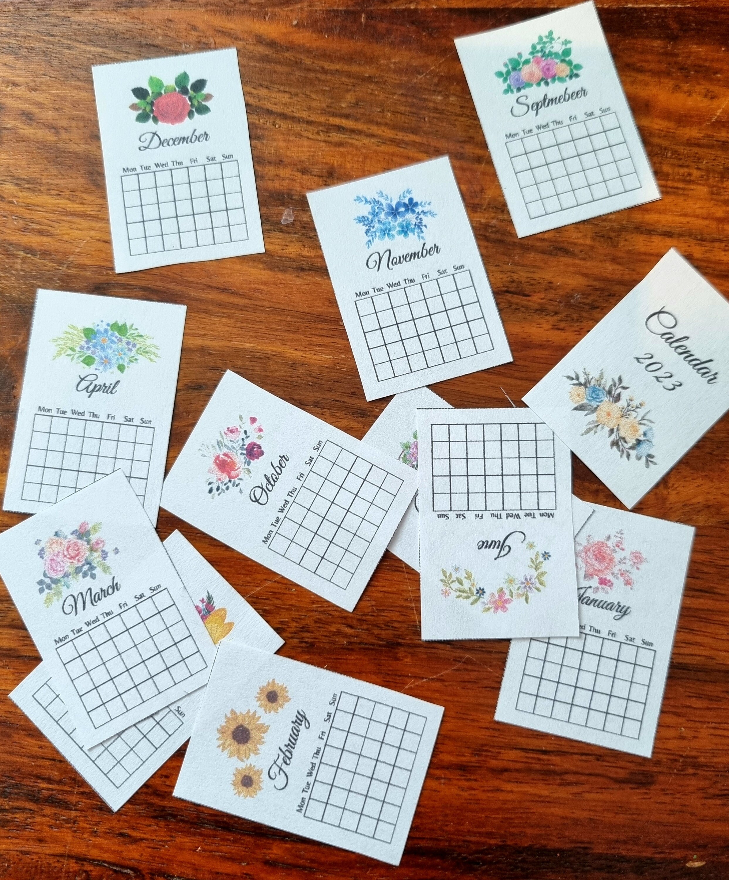 Printable DIY Calendar 2024 for Doll House in 1:12 Scale Digital ...