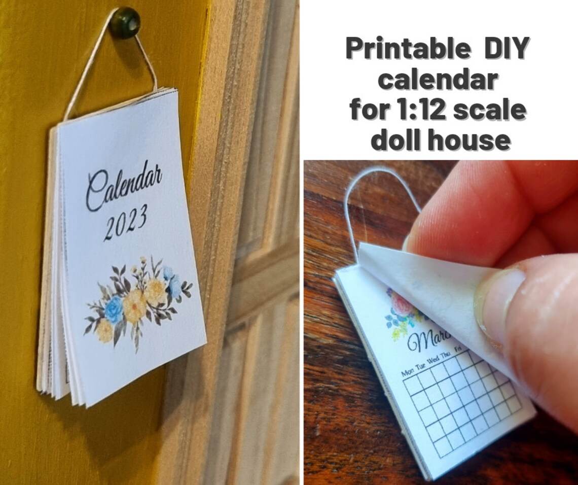 Printable DIY Calendar for Doll House in 1:12 Scale Digital - Etsy