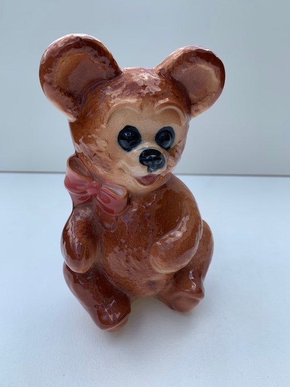 Vintage Royal Copley Ceramic Teddy Bear Planter Etsy