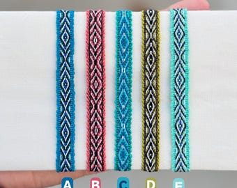 boho handmade hippie summer beach girls/women's woven bracelets - Cerulean Blue, Coral Pink, Turquoise, Teal, Chartreuse, Aquamarine