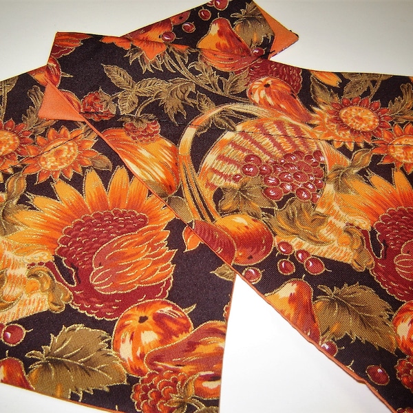 Fall Leaves and Fruit Dog Scarf Over the Collar Dog Bandana