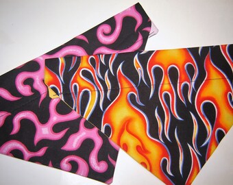 Flames Dog Scarf: Over the Collar Cotton Bandana