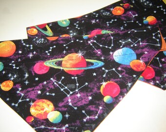 Cosmic Planets and Constellations Dog Scarf Over the Collar Dog Bandana