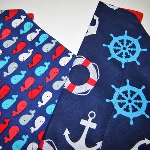 Choice Nautical Theme or  Smiling Whales Dog Scarf Over the Collar Dog Bandana