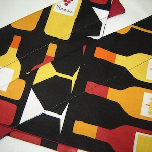 Wine Bottles and Wine Glasses Dog Scarf Over the Collar Dog Bandana