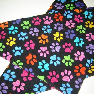 Multicolor Paw Prints on Black Dog Scarf Over the Collar Dog - Etsy