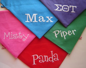 Personalized Dog Name Business Name Sorority/Fraternity Embroidered Dog Scarf Over the Collar Dog Bandana
