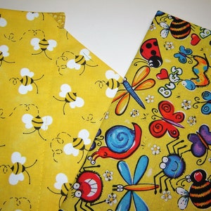Busy Bumblebees OR Happy Bugs on Yellow Dog Scarf Over the Collar Dog Bandana