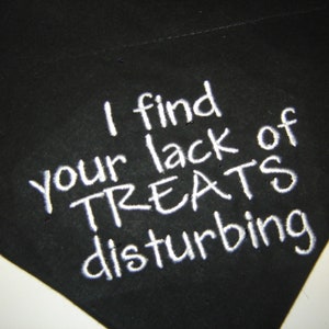 Dark Side Treats Embroidered Dog Scarf Over the Collar Dog Bandana