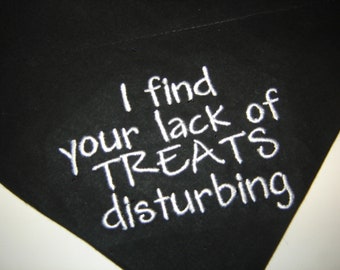 Dark Side Treats Embroidered Dog Scarf Over the Collar Dog Bandana