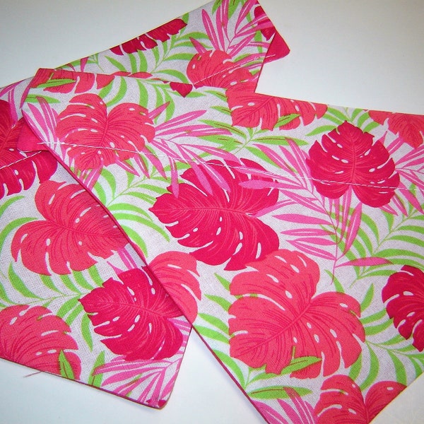 Tropical Leaves Dog Scarf Over the Collar Dog Bandana