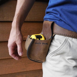 Tape Bag loop this lovely leather pouch on to your tool belt and never loose your measuring tape again hopefully image 1