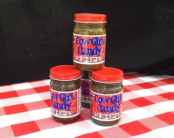 CowgirlCandy. Sweet and hot jalapeño relish with cherry and pineapple