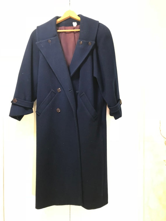Pauline Trigere Size 6 Womens 100% Wool Coat Blue