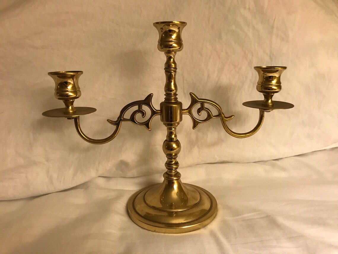 Baldwin Vintage Solid Brass 9 Candelabra Candle Holder Etsy