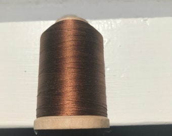 Bulk Spool of Gudebrod Silk Thread, Coppery Brown #8878 Size A