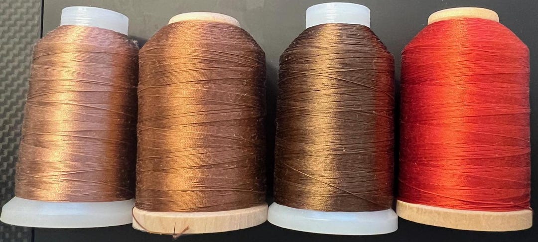 Multiple Spools of Bulk Utica Silk Thread, Sizes A, 0, and 00, Brown ...