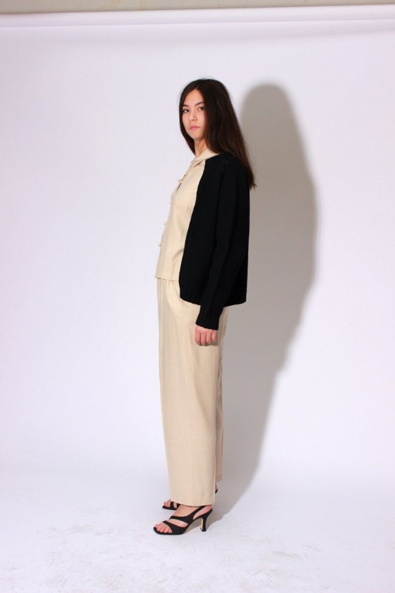 Black Open Cardigan Sweater M L