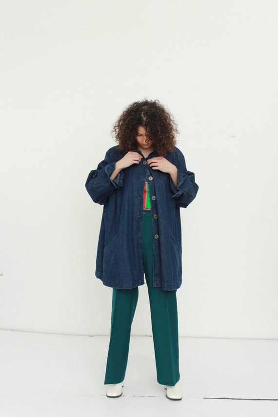 Wide Denim Coat / Denim Duster / ONE SIZE