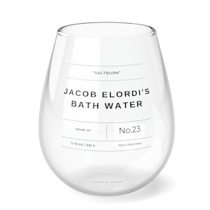 Jacob Elordi's Bath Water Stemless Wine Glass, Jacob Elordi, Barry Keoghan, Saltburn Movie, Saltburn Merch, Stemless Wine Glass