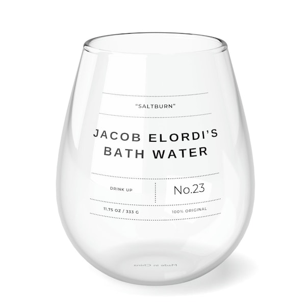 Jacob Elordi's Bath Water Stemless Wine Glass, Jacob Elordi, Barry Keoghan, Saltburn Movie, Saltburn Merch, Stemless Wine Glass