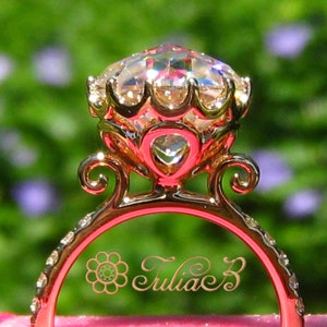 Jubilee Cut Classique Moissanite in Magnolia Gold Solitaire Engagement Ring