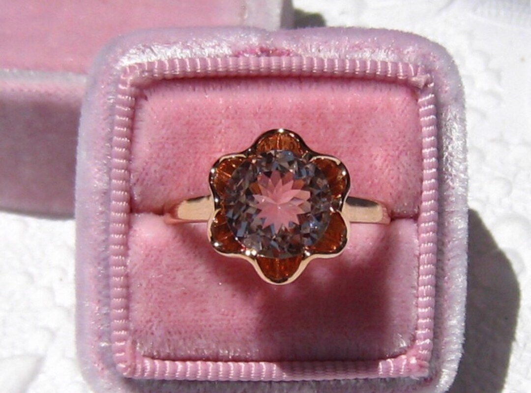 Morganite Engagement Ring Buttercup Rose Gold Engagement Ring - Etsy