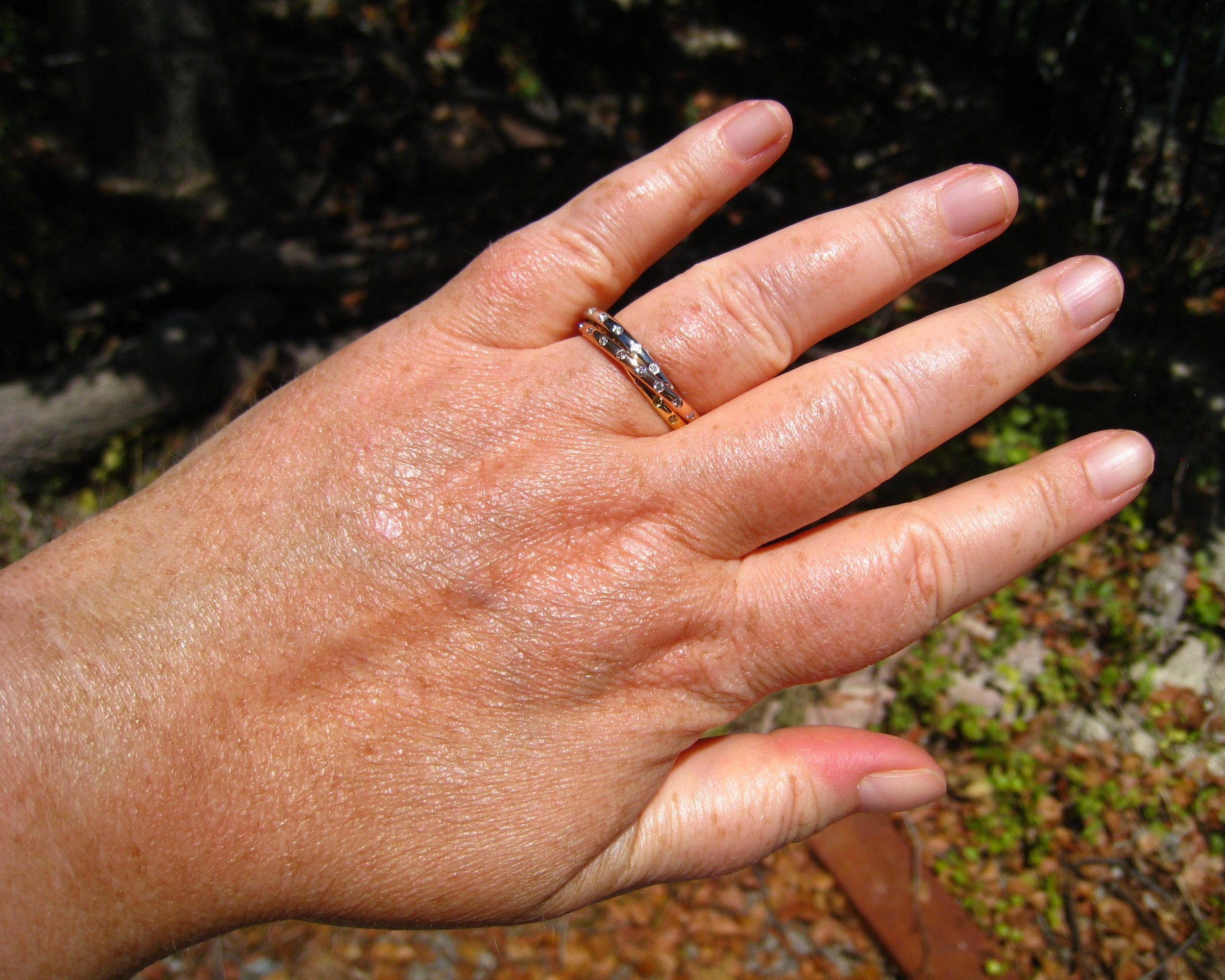 Tri color sale gold rolling ring