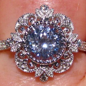 2 Carat Light Blue Sapphire Engagement Ring Vintage Inspired - Etsy