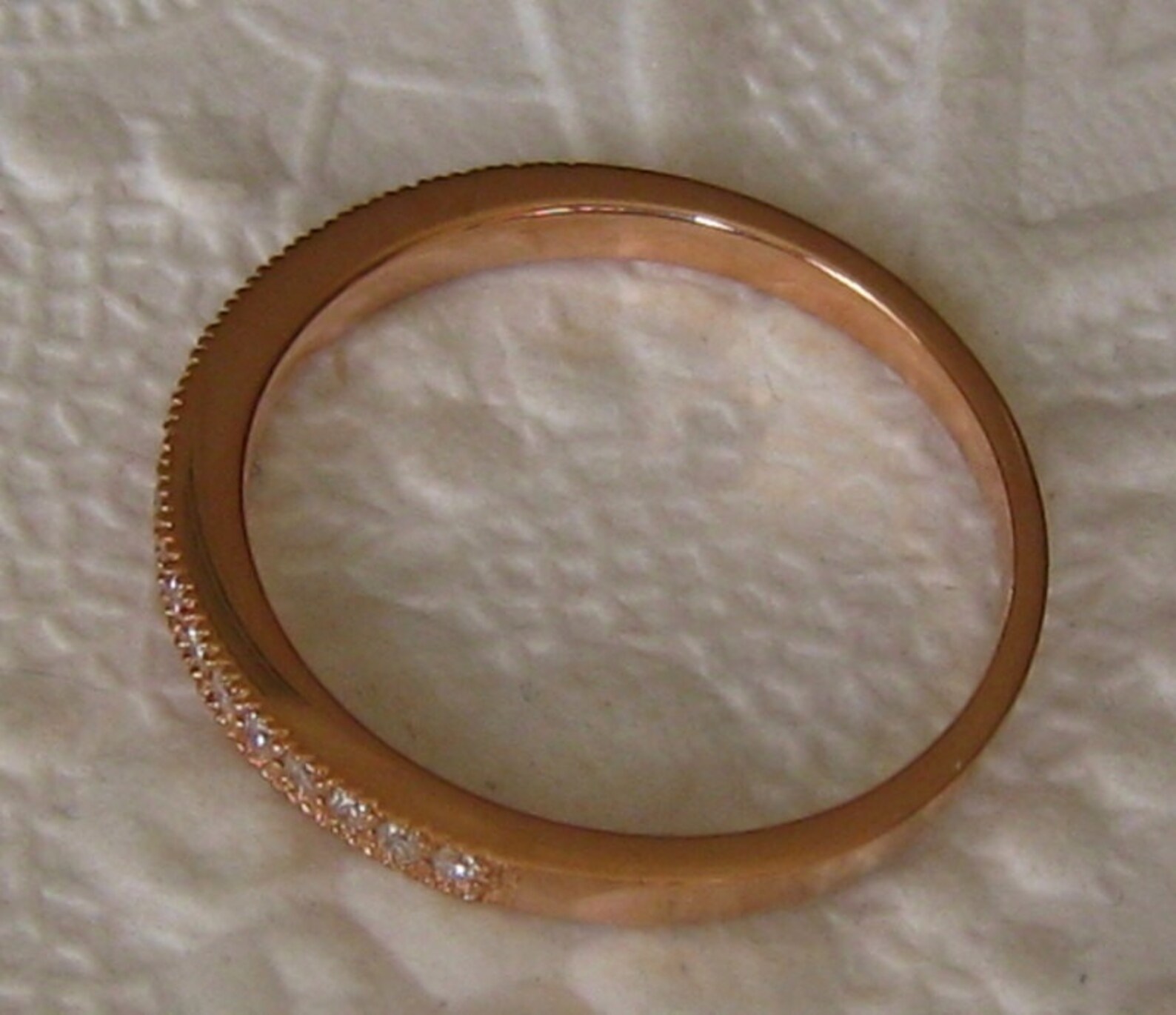 Rose Gold Milgrain Square Band Ring