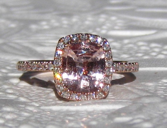 Cushion cut deals peach sapphire