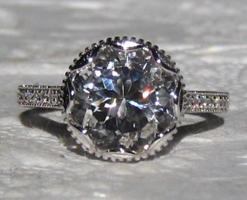 Delicate Starburst White Topaz Ring
