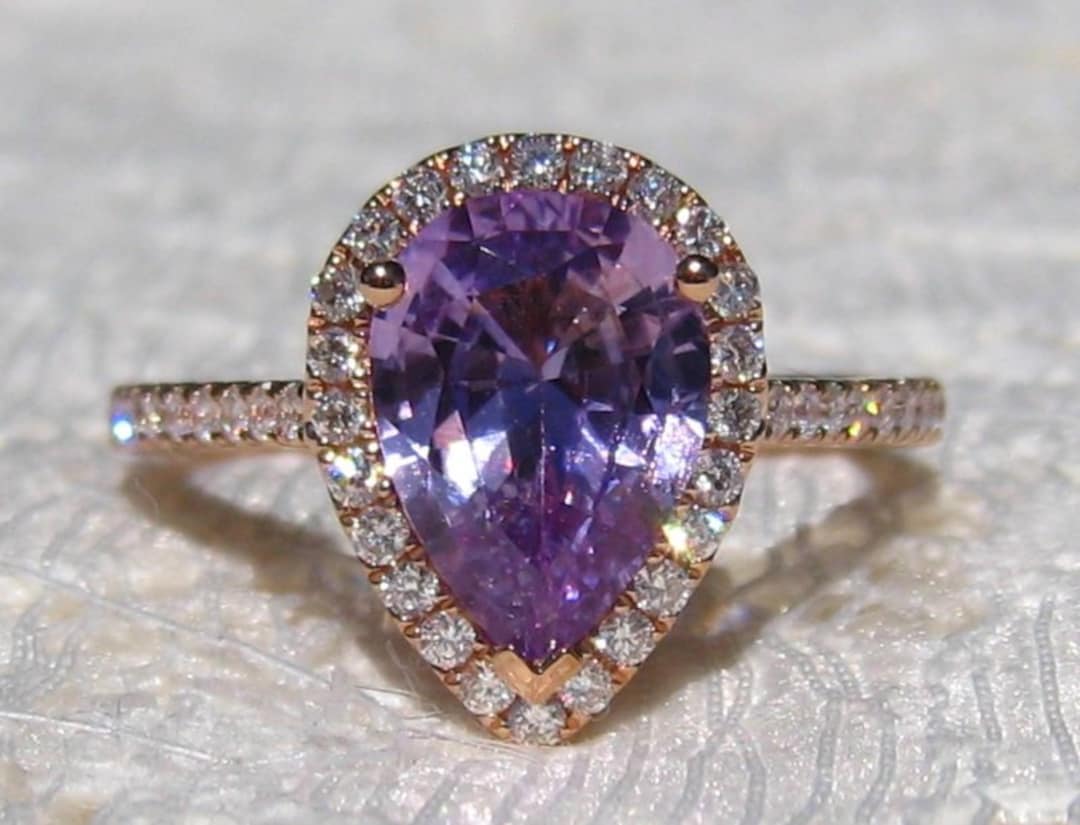 Partially Faceted purple Sapphire 14k gold Multi Stone Ring Gold Gemst – by  Angeline