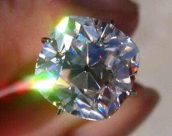 Old Mine Cut Classique Moissanite from Julia B Jewelry, OMC, Antique Cushion Cut