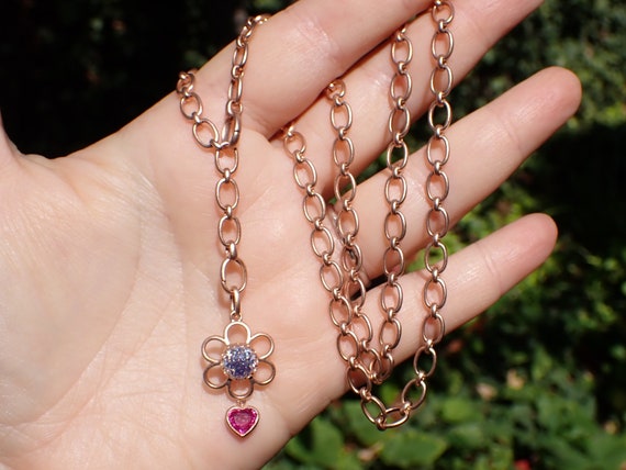Handmade Rose Gold Necklace With Push Clasps, Oval Link Chain