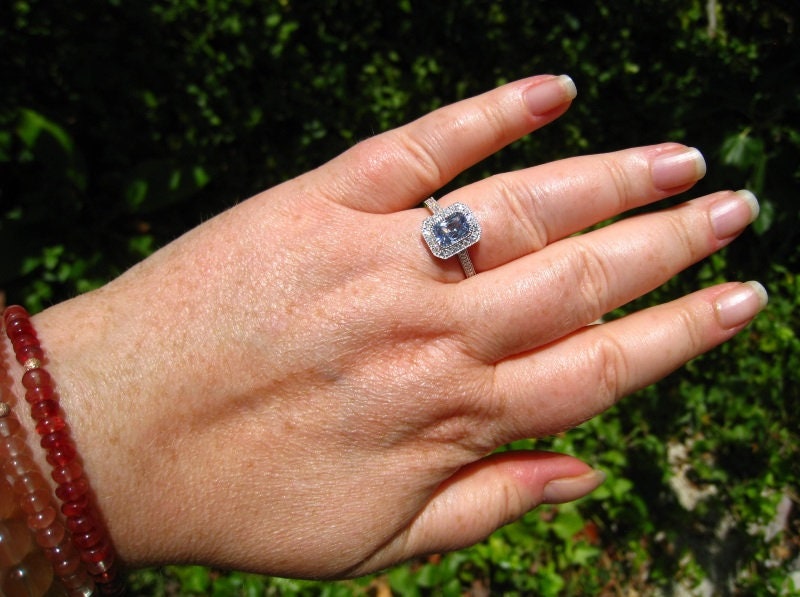 Radiant cut blue sapphire deals