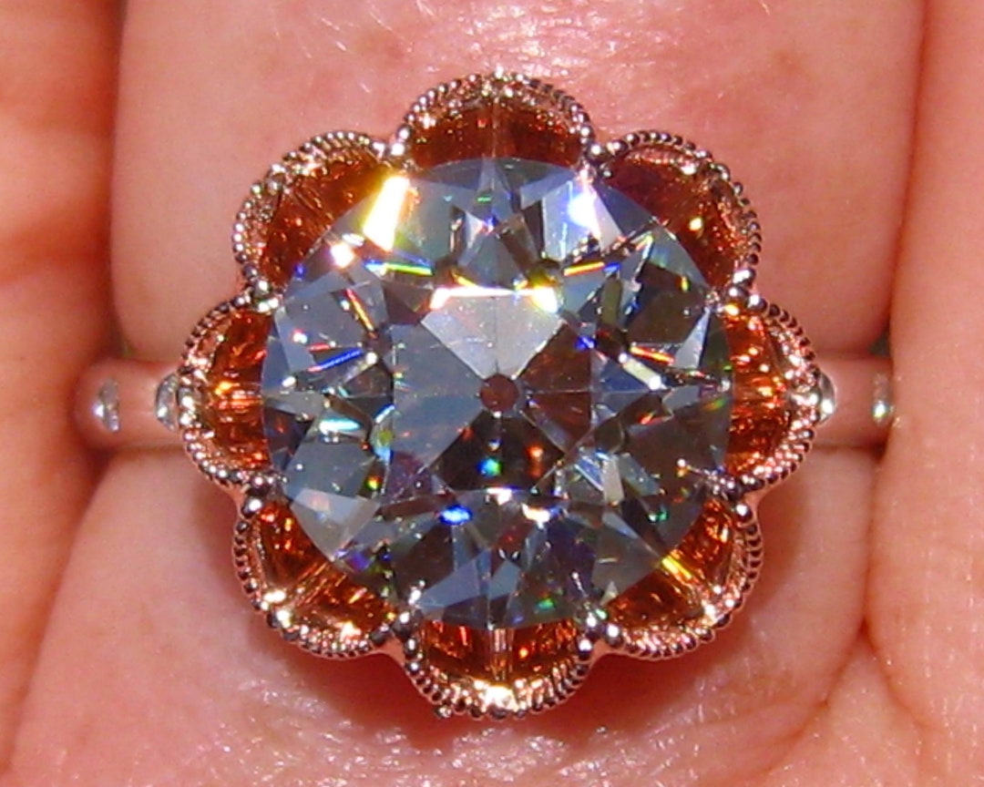 Buttercup Engagement Ring With Round Old European Cut OEC Classique