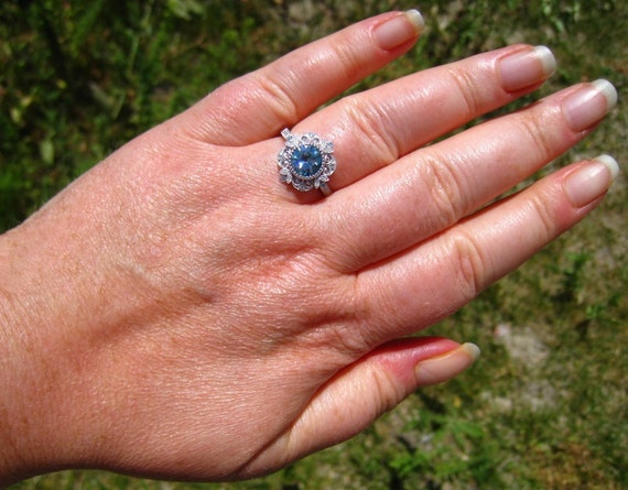 Vintage Hexagon cut moonstone engagement ring art deco nature inspired –  Ohjewel