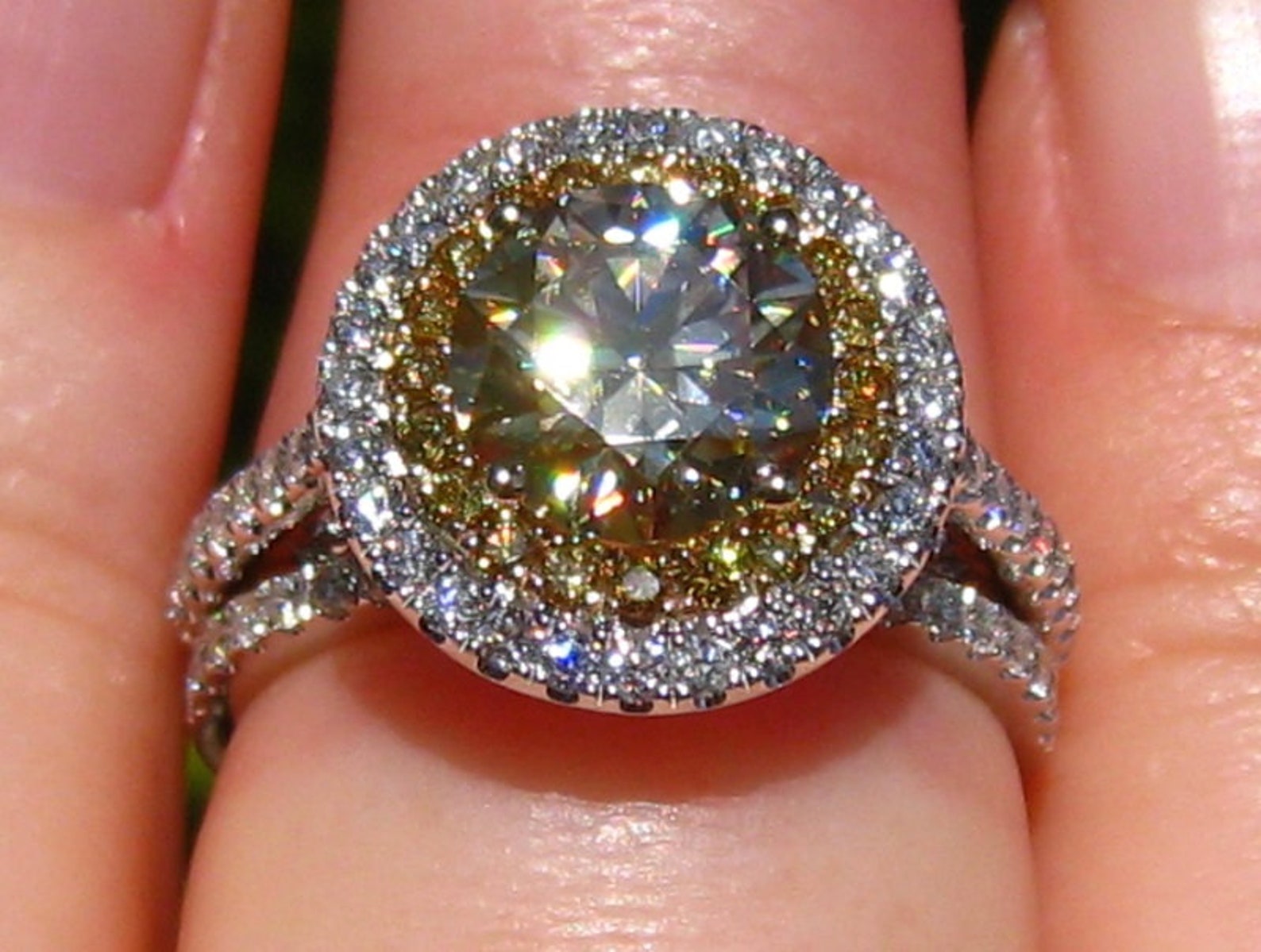 Yellow Moissanite Engagement Ring Canary Yellow Moissanite in Etsy