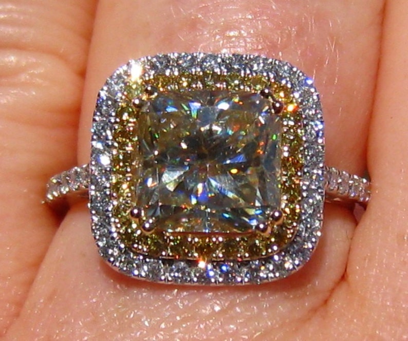 Yellow Moissanite Engagement Ring Canary Yellow Moissanite in Etsy