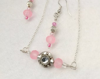 Pretty in Pink Pendant and Earrings