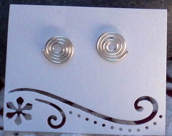 Dainty Wire Disk Shaped Post Earrings, Disk Shaped Stud Earrings