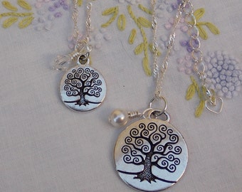 Tree of Life Pendant, Birthstone Tree of Life Charm Necklace, Birthstone Pendant