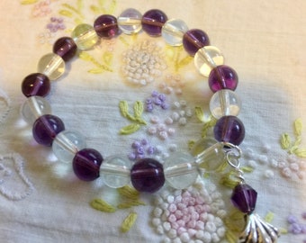 Purple Glass Stretch Bracelet
