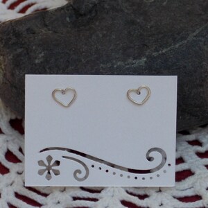 Dainty Silver Wire Heart Stud Earring, Wire Heart Post Earring, Sterling Silver Heart Post Earrings image 1