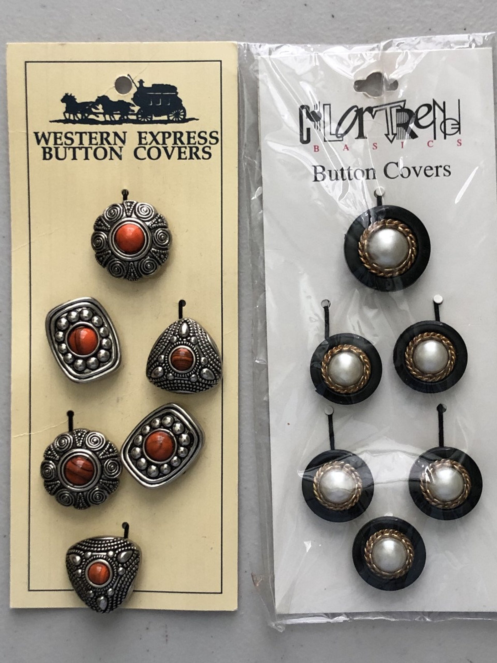 Vintage Button Covers 2 Sets of 6 each New in Package | Etsy