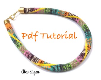 Crochet Bead Necklace Pattern - Guzmania Necklace Tutorial (PDF)