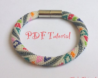 Colorful Squares - Crochet Bead Bracelet Pattern - Crochet Bead Bracelet Tutorial - Bracelet Tutorial